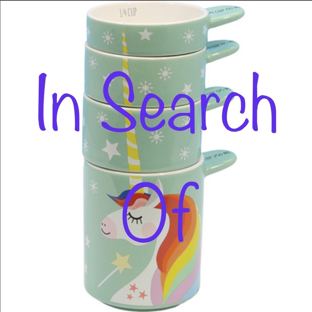Not for sale, looking to buy unicorn measuring cups!